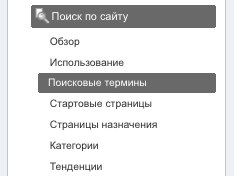 Ключевые слова. Поиск по сайту. Google Analytics.